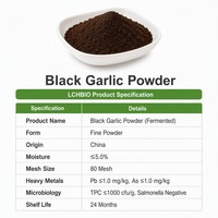 LCHBIO Factory Bulk Herbal Extract Black Garlic Powder Spray Dried VC Fermented Natural Low Temperature Dried Fine Dark Brown