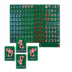 Nuevo Diseño, 160 Piezas de 12 mm, Fichas de Mahjong Acrílicas Individuales de Color Verde Jade, Talladas con Láser y Pintadas a Mano, Juego de Mahjong Acrílico de Viaje - Product Image 1