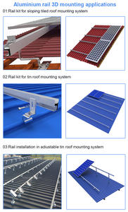 Rail de support photovoltaïque en aluminium le plus vendu, rails de montage de panneaux solaires, système PV - Product Image 4