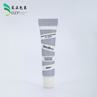 Tube cosmétique compressible en PE gris clair mat, 16 mm, vide, pour crème contour des yeux, nettoyant visage, lotion, échantillon de soin de la peau