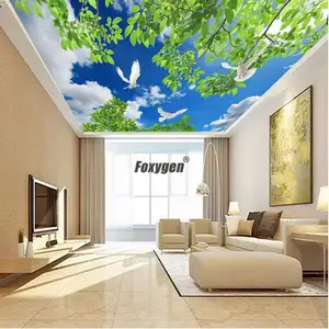 Customized PVC stretch ceiling film UV print upscale ceiling and wall decoration