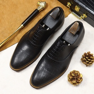 Nouvelles Chaussures Habillées d'Été en Cuir Véritable Ajoure, à Lacets et Bout Pointu, Grande Taille, pour Mariage et Affaires, Homme, Résistantes à l'Usure - Product Image 6