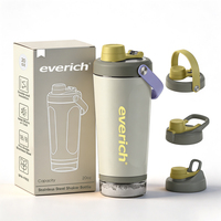 Bouteille shaker en acier inoxydable de qualité alimentaire 18/8 avec compartiment amovible pour poudre de protéines, bouteille de boisson sportive de 20 oz