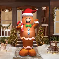5ft जीवन आकार जिंजरब्रेड मैन एलईडी प्रकाश आउटडोर क्रिसमस झटका यूपीएस inflatable गहने क्रिसमस inflatable सजावट
