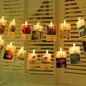 סיטונאי מחיר סוללה מופעל 50 Led פיות תמונה led קופר מחרוזת אורות עם קליפים