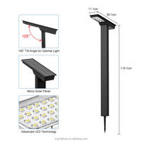Aluminium moulé sous pression IP65 étanche extérieur solaire voie borne lumineuse jardin pelouse extérieur Led solaire paysage lumières