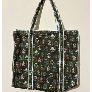 Bolsa de Mano Acolchada 100% Algodón, Personalizada con Estampado Floral, Juego de 3 Bolsas, Bolsa de Mercado, Bolsa de Hombro, Precio al por Mayor - Product Image 1