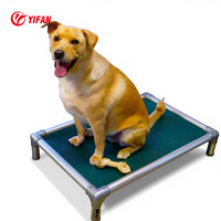 Luxuriöses, bissfestes, erhöhtes Hundebett aus Aluminiumlegierung in Schwarz mit abnehmbarem, waschbarem Kühl-Design – Marke YiFan