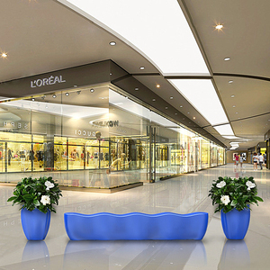 Banco de borde ondulado Y330, juego de macetas, sillón reclinable de estilo moderno para exteriores, silla de descanso de ocio frp para césped, jardín, patio trasero - Product Image 1