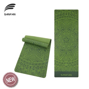 SANFAN Compre una estera de <span class=keywords><strong>yoga</strong></span> Estera de ejercicio antideslizante Nuevo diseño No tóxico Impresión de pantalla completa TPE Fitness <span class=keywords><strong>Mat</strong></span> 6MM de espesor - Product Image 1