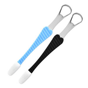 Double-headed, dual-use adult toothbrush, stainless steel, tongue scraper, bad breath remover, family pack, soft bristles. - Product Image 5