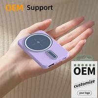 Nouvelle Banque d'alimentation Magnétique Sans Fil Portable 10W Tendance 2026 avec Ports USB 5000mAh, Mini Batterie Externe pour iPhone