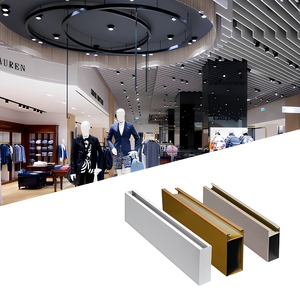 แผ่นอลูมิเนียมลายไม้แบบเส้นตรงสำหรับตกแต่งผนังภายในล็อบบี้โรงแรม - Product Image 5