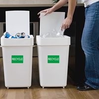 Autocollants de Recyclage 2 x 3 Pouces, Grand Fond Vert Texte Blanc, Étiquettes Adhésives pour Poubelle, Panneaux de Déchets pour Maison et Cuisine