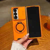 Étui de téléphone magnétique en PC rigide avec béquille rotative à 360 degrés de luxe pour Samsung Z Fold 8 Fold 7 avec protection coulissante de l'appareil photo