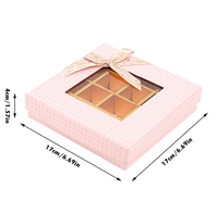 Boîte d'emballage de chocolat vide 16 grilles personnalisée boîte-cadeau de fenêtre boîte de chocolat en carton truffe marbrée avec fenêtre transparente
