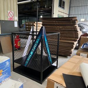 Étagère de présentation mobile multi-niveaux pour snacks de supermarché et de magasin de proximité, avec paniers grillagés et structure métallique - Product Image 5