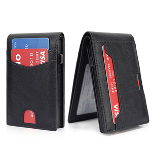 Men's Genuine Leather <b>Wallet</b> With <b>RFID</b> <b>Blocking</b> Card Holder Slim Business Design For Everyday Use Light Brown Color - Product Image 5