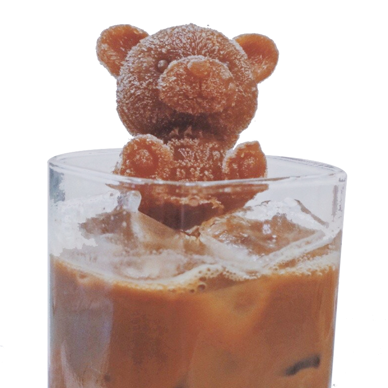 AA361 3D Мишка льда кубик прессформы Кола Кофе Молоко чай мультфильм льда кухонные аксессуары многоразовые силиконовые формы для приготовления