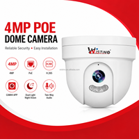 Cámara Domo PTZ Wistino 4MP PoE, Sistema de Vigilancia NVR de 4/8/16 Canales, Alerta de Movimiento, Visión Nocturna en Color, Cámara Domo PoE para Viviendas