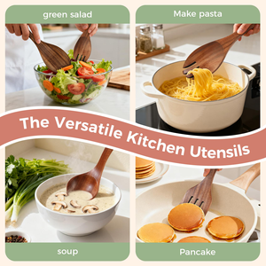 Cucharas <span class=keywords><strong>de</strong></span> Madera para Cocinar, Juego <span class=keywords><strong>de</strong></span> Utensilios <span class=keywords><strong>de</strong></span> <span class=keywords><strong>Cocina</strong></span> Antiadherentes con Cucharas Medidoras, Juego <span class=keywords><strong>de</strong></span> Espátulas <span class=keywords><strong>de</strong></span> Madera con Agarre Cómodo - Product Image 4