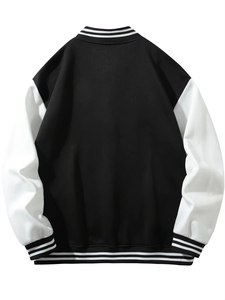 Chaqueta universitaria con estampado Chicago 23 para hombre, estilo béisbol blanco y negro, manga larga con diseño de EE. UU. - Product Image 2