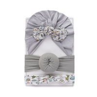 Populaire Ensemble de Bandeaux et Bonnets pour Bébés Nouveau-nés à Oreilles de Lapin, Motif Beignet 3 Pièces, Bandeau à Oreilles de Lapin pour Enfants, Coiffe pour Enfants