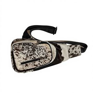 Sac banane unisexe en similicuir prêt à expédier, avec bandoulière réglable, style unique, occidental, formel, extérieur, tendance - Product Image 1