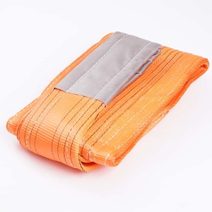 Sangles de levage plates en <span class=keywords><strong>textile</strong></span> industriel, fabrication en usine, 5000 kg, polyester, OEM, orange, sangle plate robuste en nylon à œillets - Product Image 4
