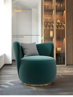Canapés-chaises modernes en tissu de velours orange pour les loisirs des chambres d'hôtel pour le salon mobilier de fauteuil de salon