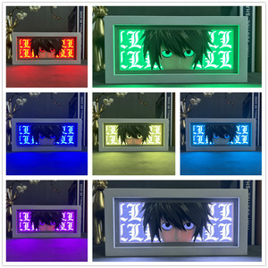 Boîte à lumière en bois avec cadre en bois, découpe au laser, boîte à lumière manga, lumière LED de nuit, Yagami pour la décoration de la chambre, lampe de bureau - Product Image 6