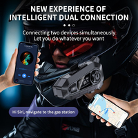 Helm Motor A1 dengan Headset BT, Tahan Air IP67, Interkom Nirkabel untuk Berkumpul Saat Berkendara, Radio FM, Earphone Motor