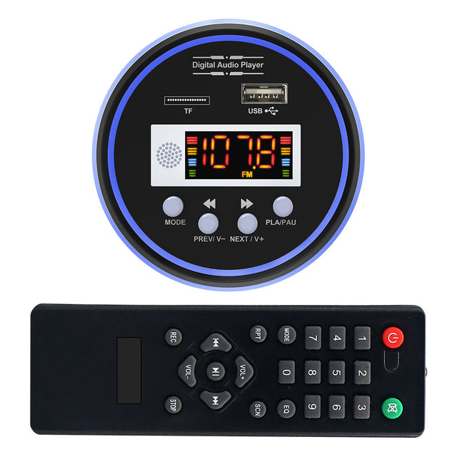 VIRE 100W Amplifier 5.3 MP3 Player Decoder Board FM Radio TF USB Receiver Car Kit Audio Module With LED Flashing Light