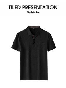 Polos casuales de negocios para hombres, camisetas de manga corta transpirables que absorben la humedad <span class=keywords><strong>Ultra</strong></span> para personas de mediana edad - Product Image 4