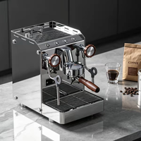 Mesin Espresso Rumah & Komersial Boiler 1L, Kompensasi Suhu T3, Pompa Ganda, OPV 9Bar, Sistem Cold Brew