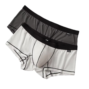 Boxer da <span class=keywords><strong>Uomo</strong></span> Traspiranti Wildness, Slip a Vita Bassa Morbidi con Bordo Nero, Logo Personalizzabile Disponibile - Product Image 1