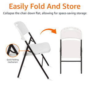 Camping Outdoor <strong>Folding</strong> Plastic <strong>Chair</strong> High Quality HDPE Material Foldable Compact Cheap <strong>White</strong> Beach <strong>Chair</strong> - Product Image 4