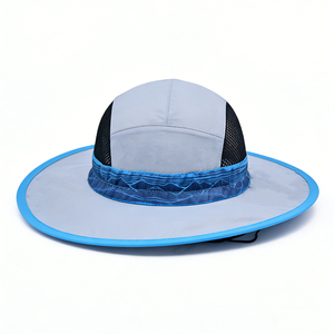 UV Protection Wide Brim Sun Hat for Women Breathable Mesh Fishing Hat Foldable Outdoor Beach Cap with <b>Adjustable</b> <b>Strap</b> - Product Image 3