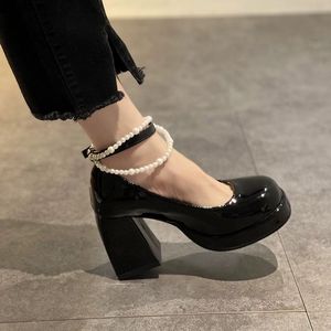 Sandalias de Tacón Alto de Alta Calidad para Mujer, Estilo Nupcial, de Cuero Genuino, Tacón Cuadrado, Cierre Deslizante, Antideslizantes, Cómodas e Informales - Product Image 6