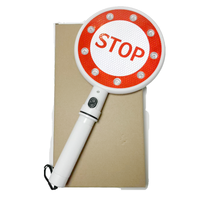 Panneau de signalisation routière portable à LED clignotant, panneau de signalisation de stop à main, flèches clignotantes rouge, matériau PVC imprimé UV
