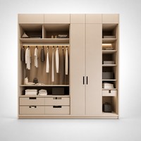 Sistema de Armario de Lujo Moderno de Madera, Armario Abierto Personalizado, Vestidor de Madera, Armario Empotrado para Ropa, Cajonera para Dormitorio