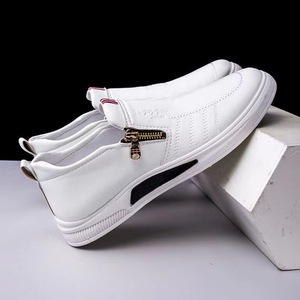 Nuevo estilo para caminar, zapatos informales, <span class=keywords><strong>zapatillas</strong></span> para correr, cremallera, deslizamiento en cómodos zapatos de cuero para hombres - Product Image 4