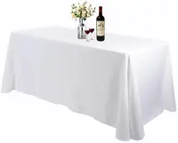 Beyaz dikdörtgen masa örtüsü 6 ayaklı masa partiler için harika masa örtüleri beyaz düğün noel masa örtüsü