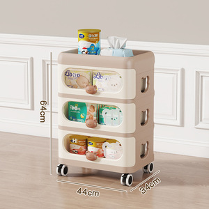 Phim hoạt hình theo kiểu nhựa lưu trữ ngăn kéo tủ bánh xe sử dụng nhà cho phòng khách trẻ em của các mặt hàng tổ chức phân loại lớp - Product Image 6