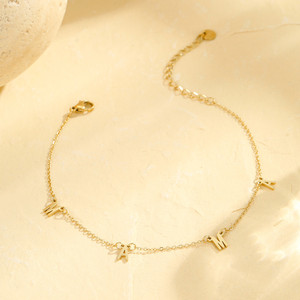 Nouveau amour à la mode chère maman bijoux de mode 18k plaqué or en acier inoxydable cheville pour femmes bracelets de cheville accessoires - Product Image 4