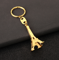 Pembuat Gantungan Kunci 3D Logam Perak Souvenir Gantungan Kunci Kustom Menara Eiffel Grosir