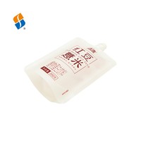 Feiao op maat bedrukte, voedselveilige, staande fruit-sap pouches met tuit, plastic drinkdoypacks met tuit, tuitzakjes