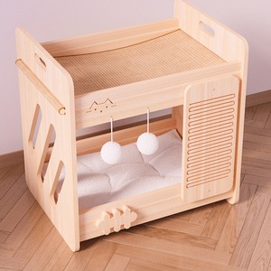 Foreign trade solid wood <b>cat</b> bed sisal <b>cat</b> <b>scratch</b> <b>board</b> <b>cat</b> nest integrated grinding claws disdainful <b>cat</b> villa <b>cat</b> house thick - Product Image 2