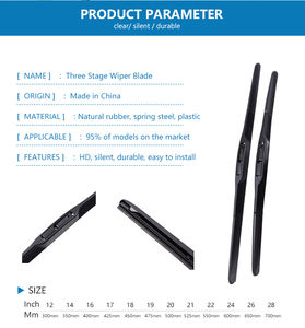 Автозапчасти трехступенчатые многофункциональные щетки стеклоочистителя из натурального каучука для очистки лобового стекла и стеклоочистителей - Product Image 2