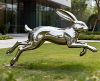 Sculpture de veau moderne et élégante Impex pour l'extérieur, en acier inoxydable plaqué écologique, 100 % faite à la main, design personnalisé, décoration intérieure